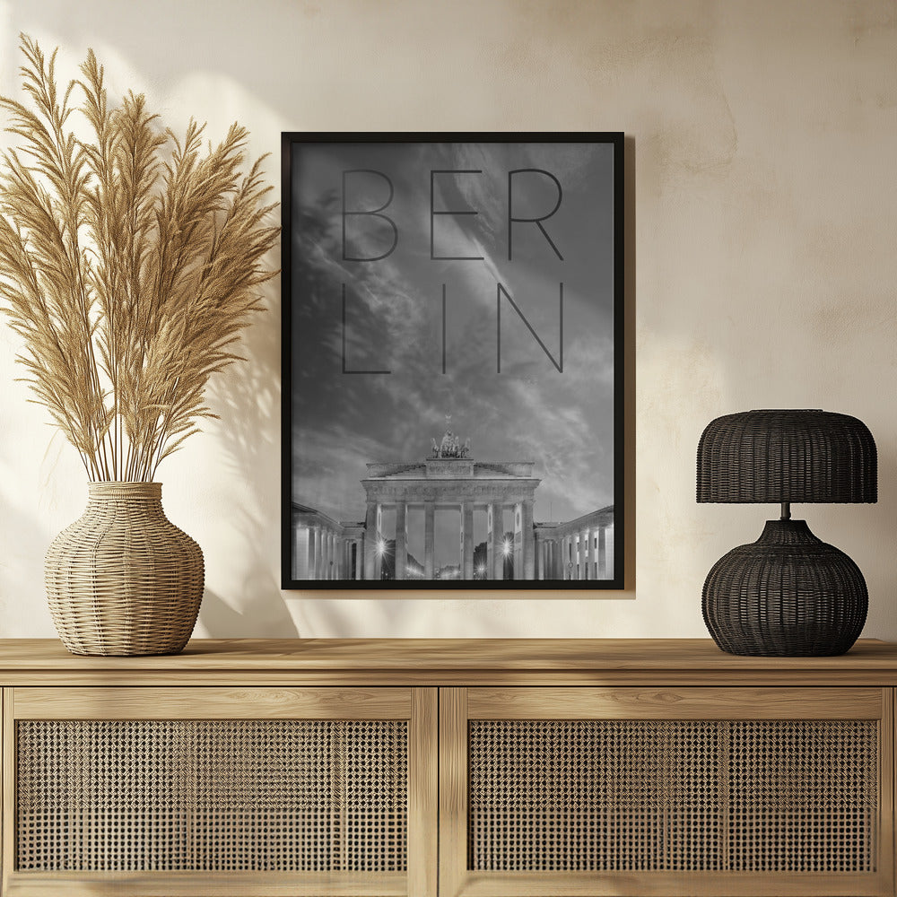 BERLIN Brandenburg Gate | Text & Skyline Poster